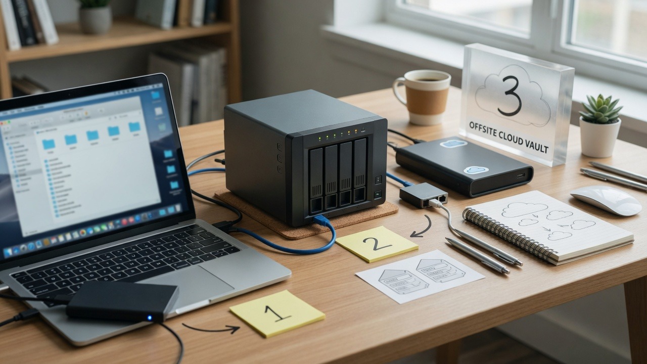 3-2-1 backup rule local and offsite copies concept