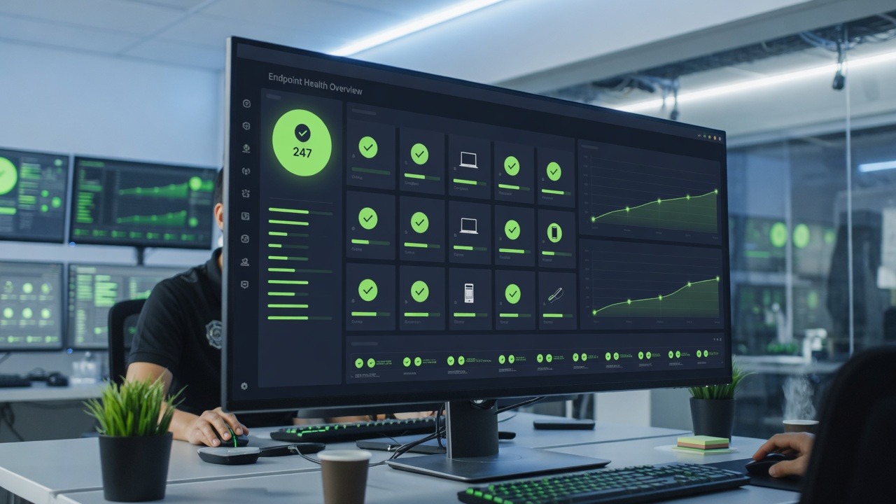 Endpoint protection health monitoring dashboard