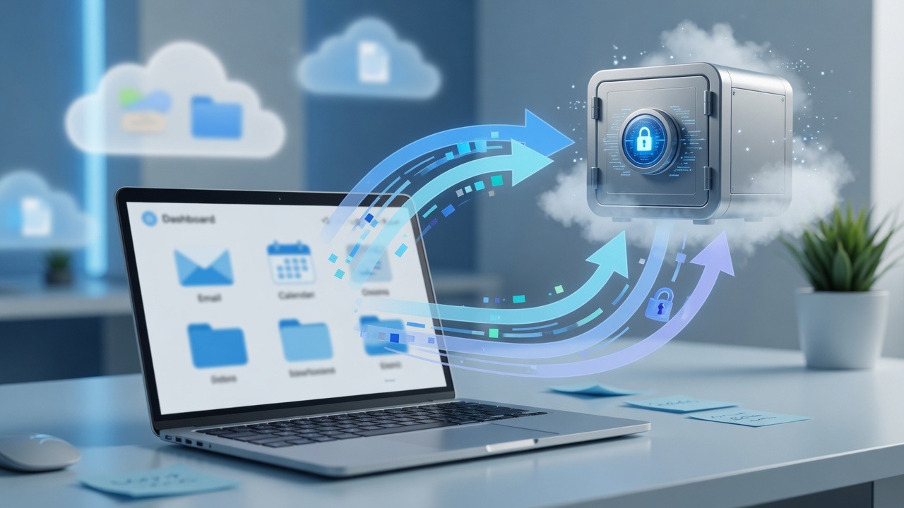 Why Microsoft 365 and Google Workspace Still Need Backups 1 Microsoft 365 and Google Workspace cloud backup concept